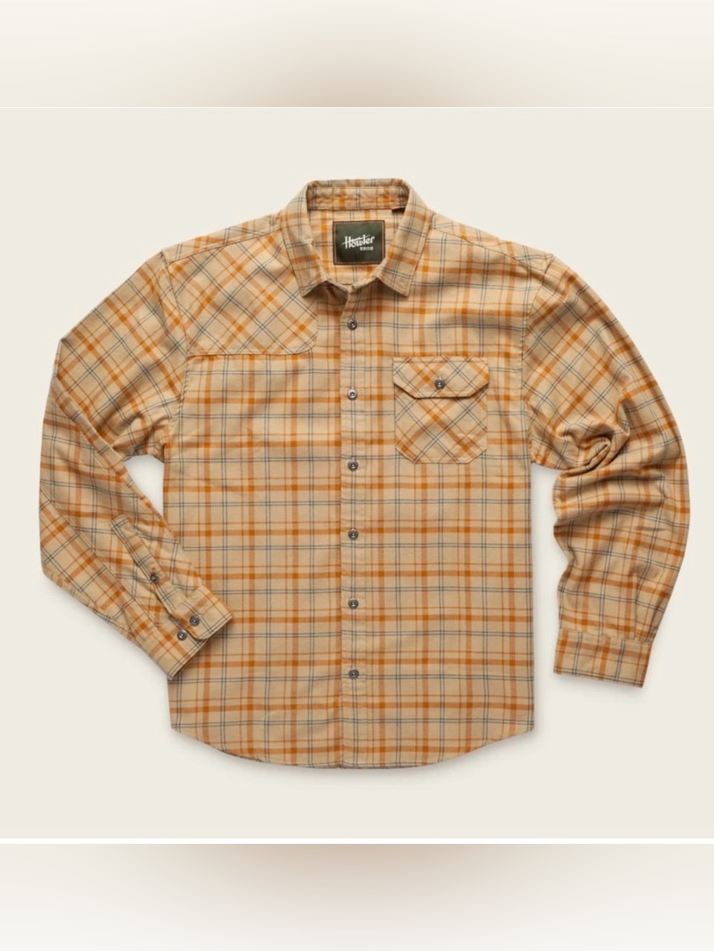 Howler Bros Harker's Flannel Shirt 2XL Yellow Gold Plaid Excellent Condition